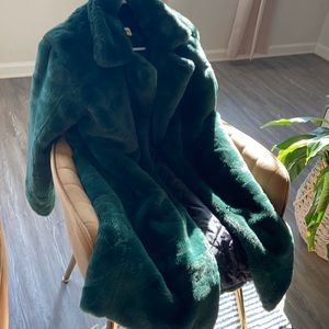Green Faux fur coat